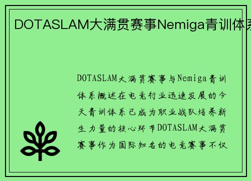 DOTASLAM大满贯赛事Nemiga青训体系